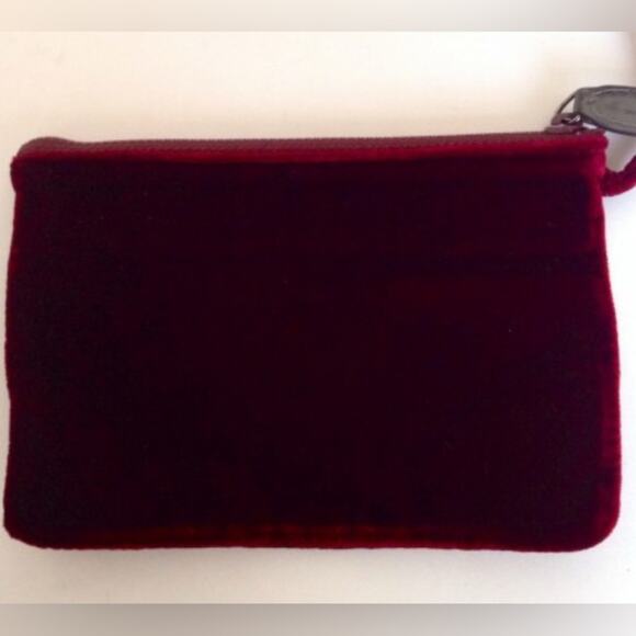 Vintage Christian Dior Velvet Mini Hand Bag in Red Cardinal w/ Pearl Straps - Picture 7 of 14